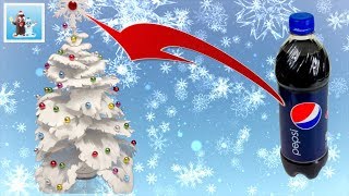 DIY Crafts How to Make Snow Covered Christmas Tree from Plastic Bottle