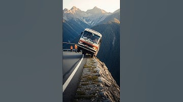 A poor Monkey saves Bus from falling into hills #ai #monkey #shorts