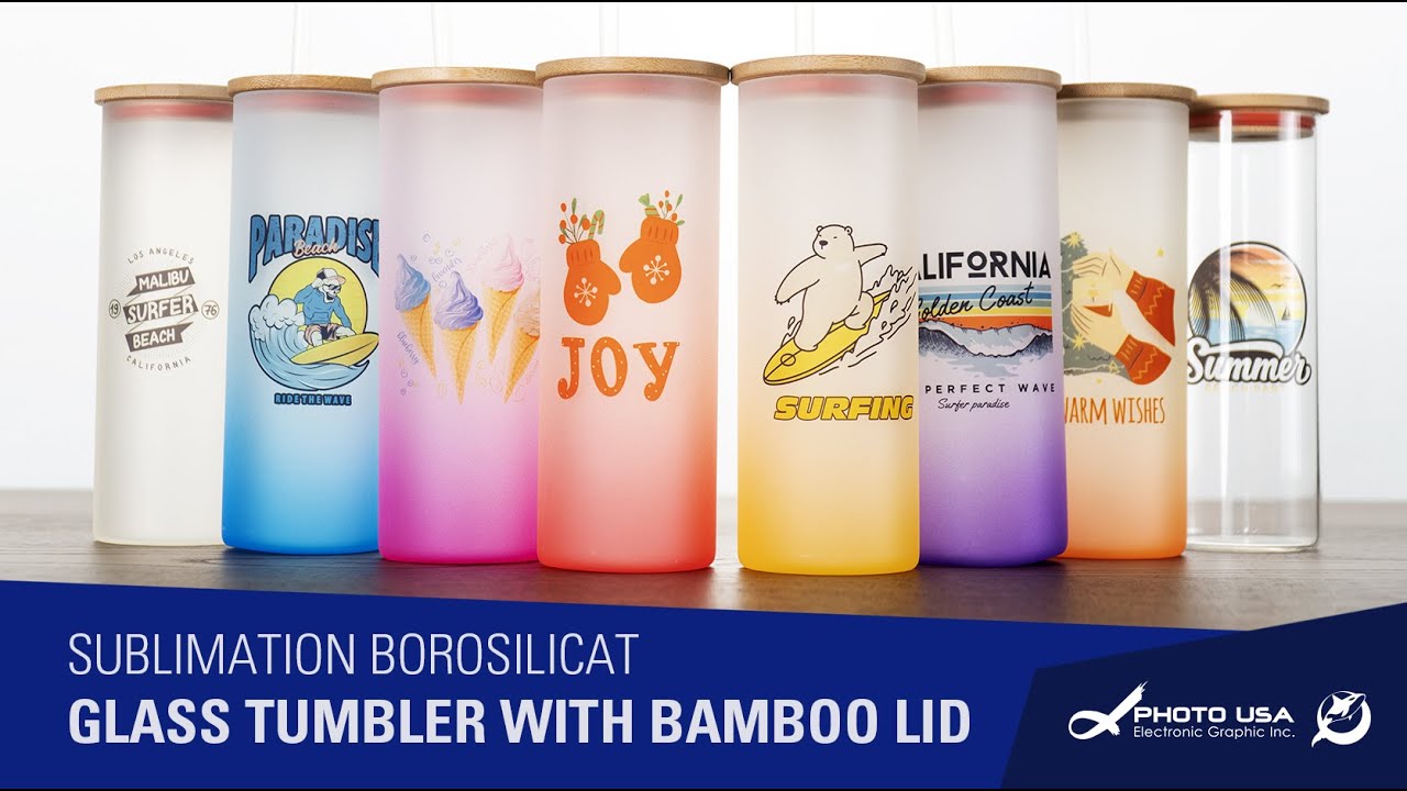 How to Make An Easy Sublimation Glass Tumbler with Bamboo Lid