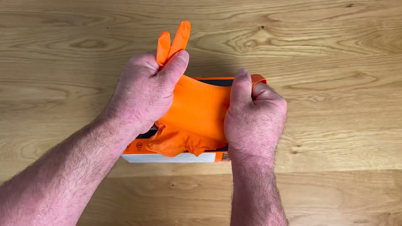 GLOVEWORKS HD Orange Nitrile Industrial Disposable Gloves Review