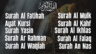 Surah Al Fatihah Ayat Kursi Yasin Ar Rahman Al Waqiah Al Mulk Al Kahfi Al Ikhlas Al Falaq An Nas