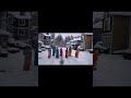 Indian ladies trying dance in snow