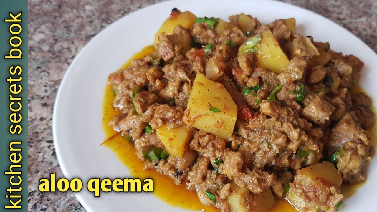 aloo keema recipe aloo qeema beef mince dhaba style aloo keema