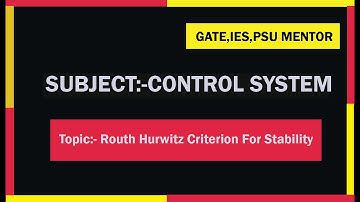 Control System : Routh Hurwitz criterion for stability | GATE | ESE