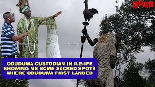 Orisha Oduduwa Custodian showing some Scared Spots where Oduduwa First Landed in Ile-Ife Yorubaland