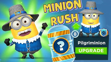 Minion Rush Pilgriminion Costume Upgrade Level 9 Agent Prize Pod minions game gameplay walkthrough