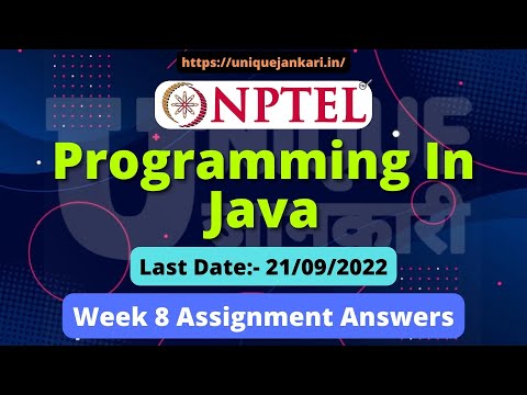 NPTEL Programming In Java Week 8 assignment 8 Quiz Answers 2022 || Unique Jankari.