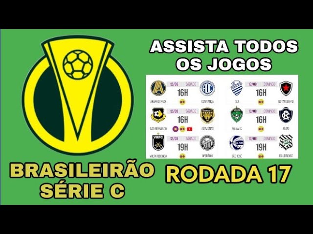 Onde Assista Todos Os Jogos RODADA 17 Brasileirão Série C 
