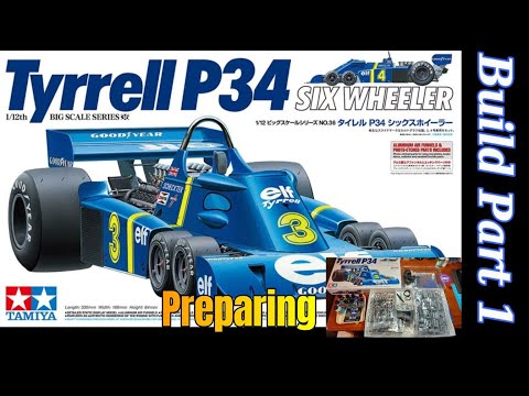 Tamiya 1/12 Scale Tyrrell P34 Six Wheeler Formula 1 Car. Part 1 Full Online  Build 