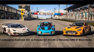 Forza Motorsport Battle: Aventador SVJ vs Porsche 911 GT2 RS vs Mercedes-AMG GT Black Series. S1.E1