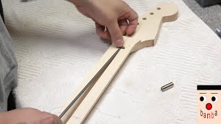 フェンダータイプネックへのトラスロッド仕込み加工 SSHのストラト製作（5）
