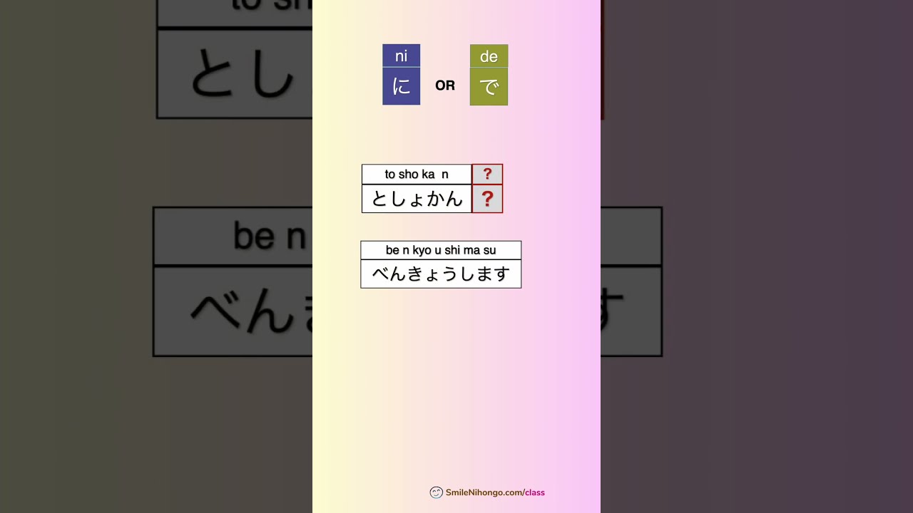 に vs. で Which one? Particle Practice in 60 Seconds