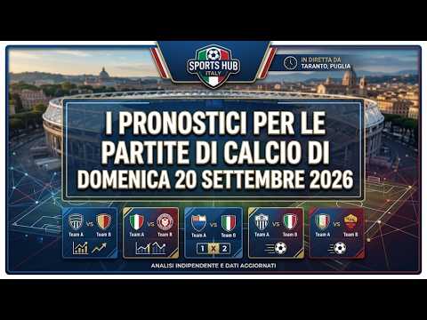 Video PRONOSTICI CALCIO DOMENICA 20 SETTEMBRE 2026