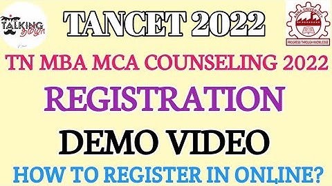 TANCET 2022 || HOW TO APPLY COUNSELING ? || ONLINE REGISTRATION FORM || DEMO VIDEO||@talkingtamila