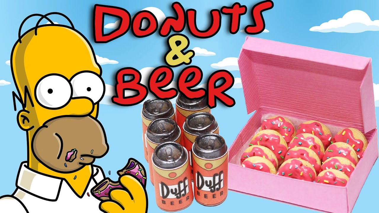 The Simpsons Duff Beer Donuts Polymer Clay Tutorial Youtube