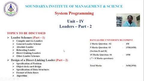 Basic of Loader  Part - 2- Loader - VI Sem BCA - System Programming - Prof -  Vijayalaxmi R S - SIMS