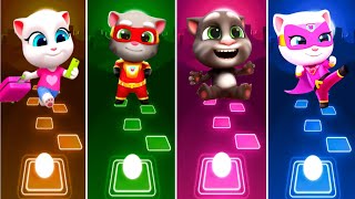 Heroes Tom - Angela Hank - Talking Tom - Taking Angela | Tiles Hop EDM RUSH | pikachu tiles hop