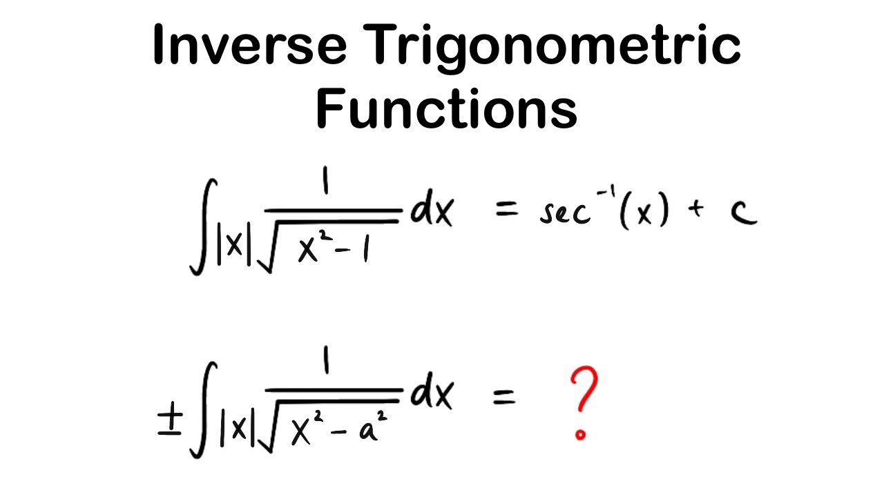 Integral of 1/(x(x^2a^2)^1/2) proof arc sec(x), arc