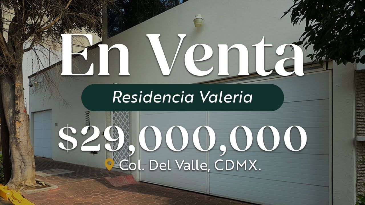 SE VENDE Residencia con alberca en Col. Del Valle, CDMX | $29,000,000 | Acabados de lujo