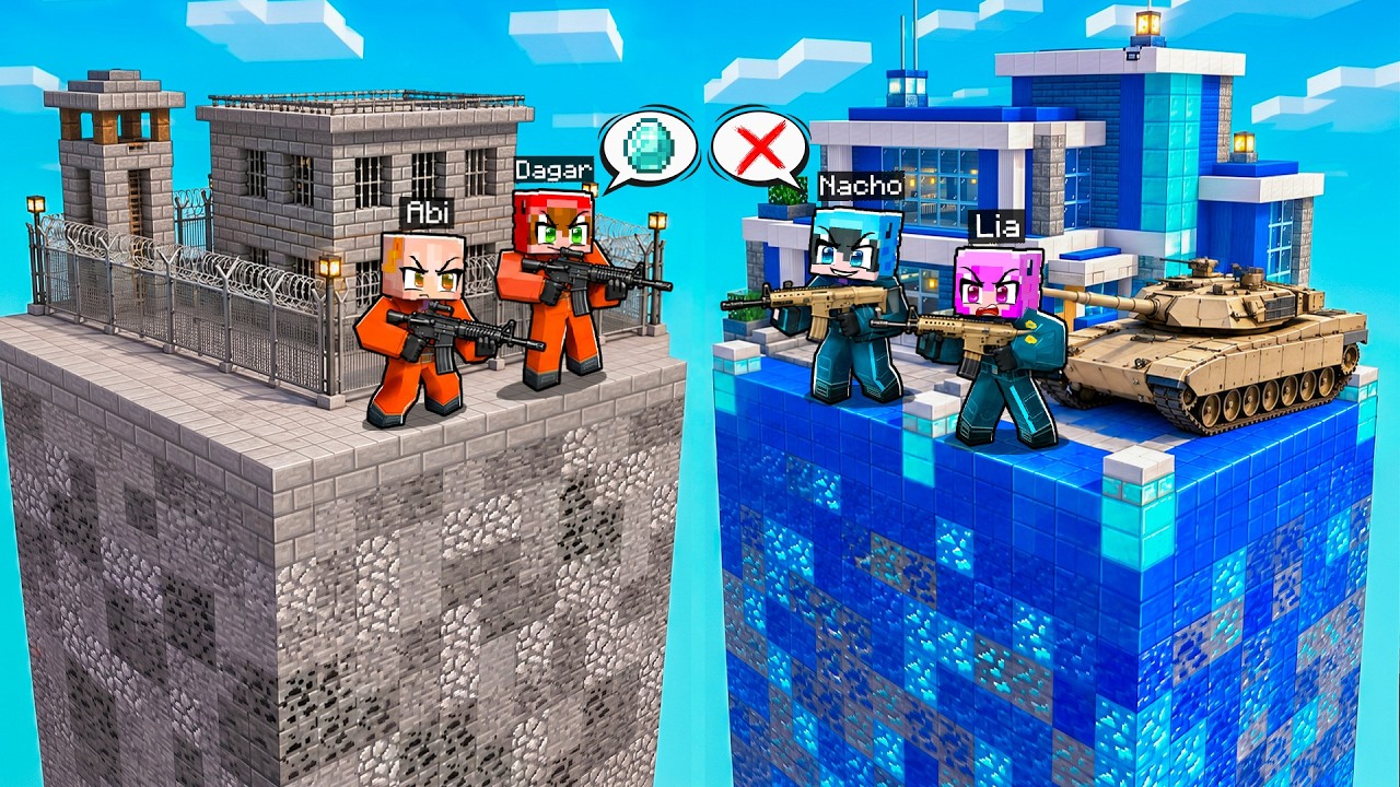 CHUNK de POLICÍAS vs CHUNK de PRISIONEROS en Minecraft!