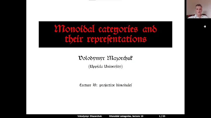 Monoidal cats and their reps. Lecture 18: projective bimodules (by Walter Mazorchuk)