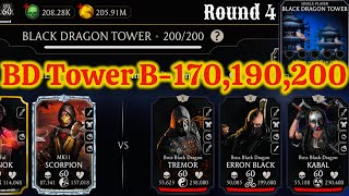 Black Dragon Tower Boss Battle 200 & 170, 190 Fight + Reward MK Mobile