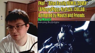 FNaF - "Afton Family REMIX/COVER" (APAngryPiggy, KryFuZe) | by Mautzi and Friends [REACTION]#390