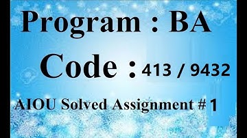 AIOU Code 413 / 9432 Solved Assignment No 1 Spring 2025 | Baloch Academy