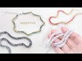 【ハンドメイド】竹ビーズ・シードビーズで編むネックレスの作り方　ビーズステッチ　How to make a twisted bead necklace