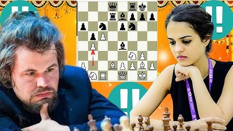 Crazy Magnus Carlsen vs Tania Sachdev chess game 7