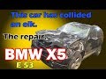 BMW X5 E53. The front end repair of the car. Ремонт переда машины.