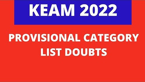 keam  2022 category list doubts