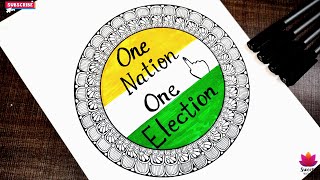 One Nation One Election Special Mandala Drawing | Vote for Nation Drawing step by step | Mandala