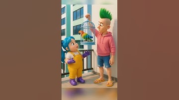 Dad sulks after the little girl sets his show bird free #cute #funny #animation #cartoon