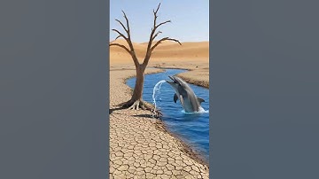 The dolphin watered the tree and the peacock built its nest onthe same tree. #ai #tree #peacock