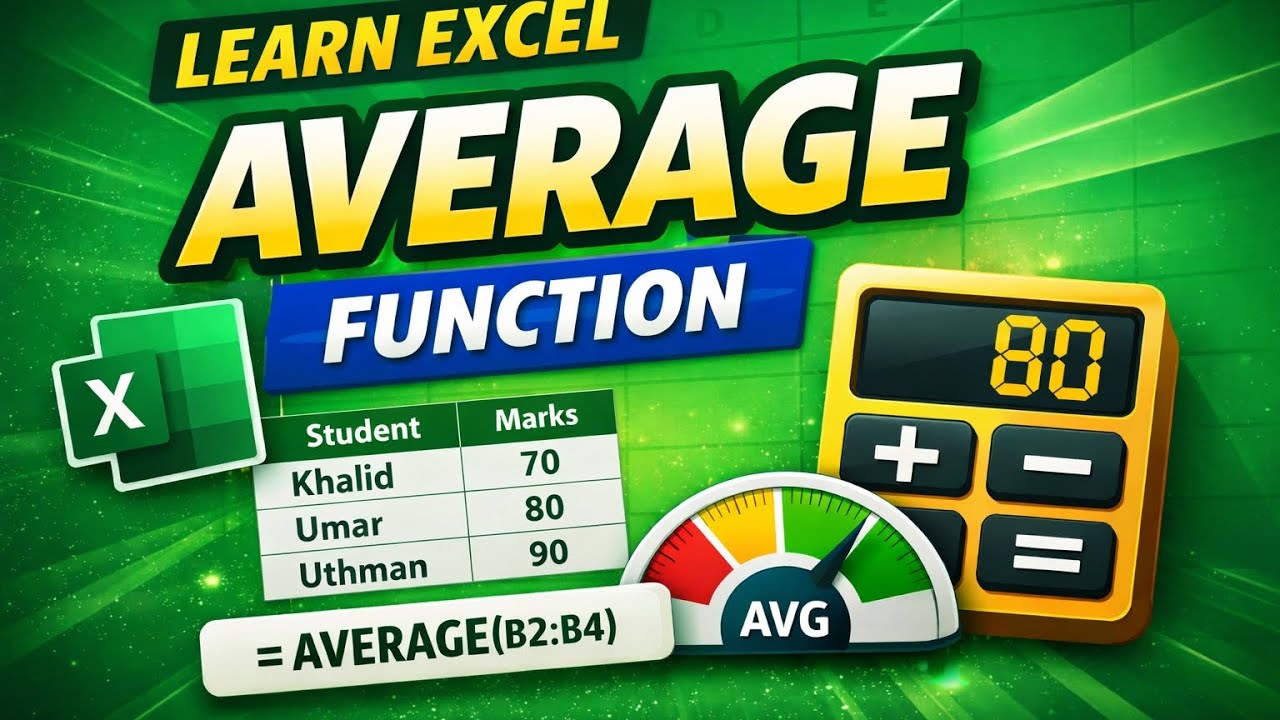 Excel Average Function Tutorial Excel AVERAGE Function Explained | Find Average in Excel (Beginner ...