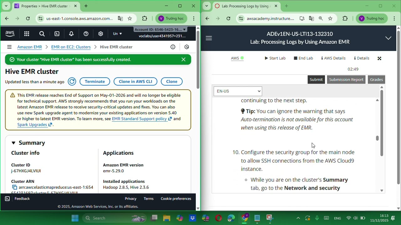 Lab Processing Logs by Using Amazon EMR