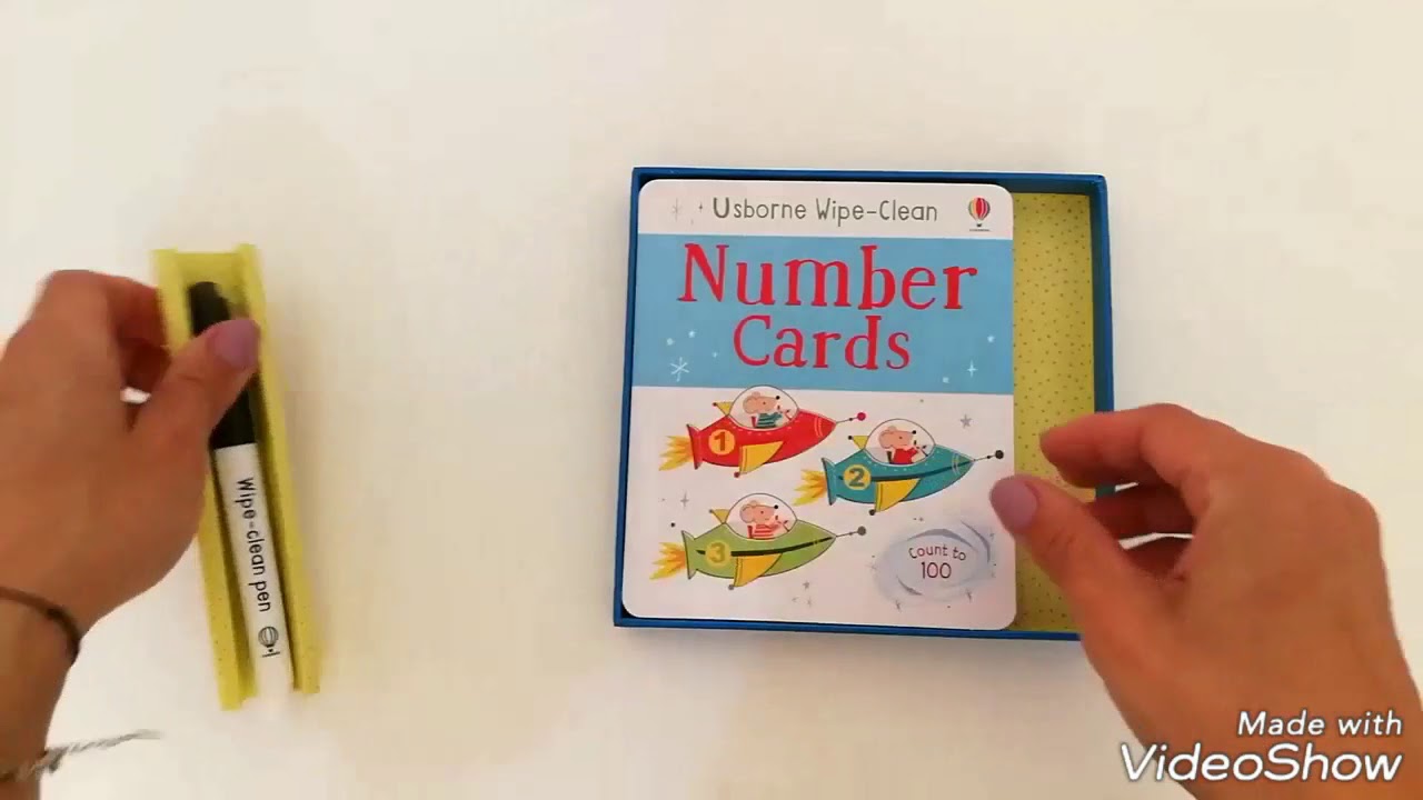 Wipeclean number cards Usborne YouTube