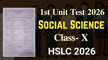 1st Unit Test 2025-26| SOCIAL SCIENCE question paper| Class 10 | HSLC 2026 | You can learn