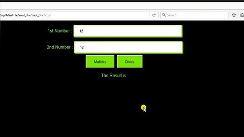 multiplication and division using javascript | Javascript project for beginners