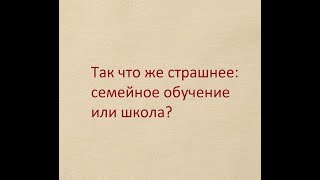 Так что же страшнее, семейное обучение или школа?