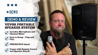 Demo and Review - VEVOR 800W Portable Speaker System with Mixer and Microphone