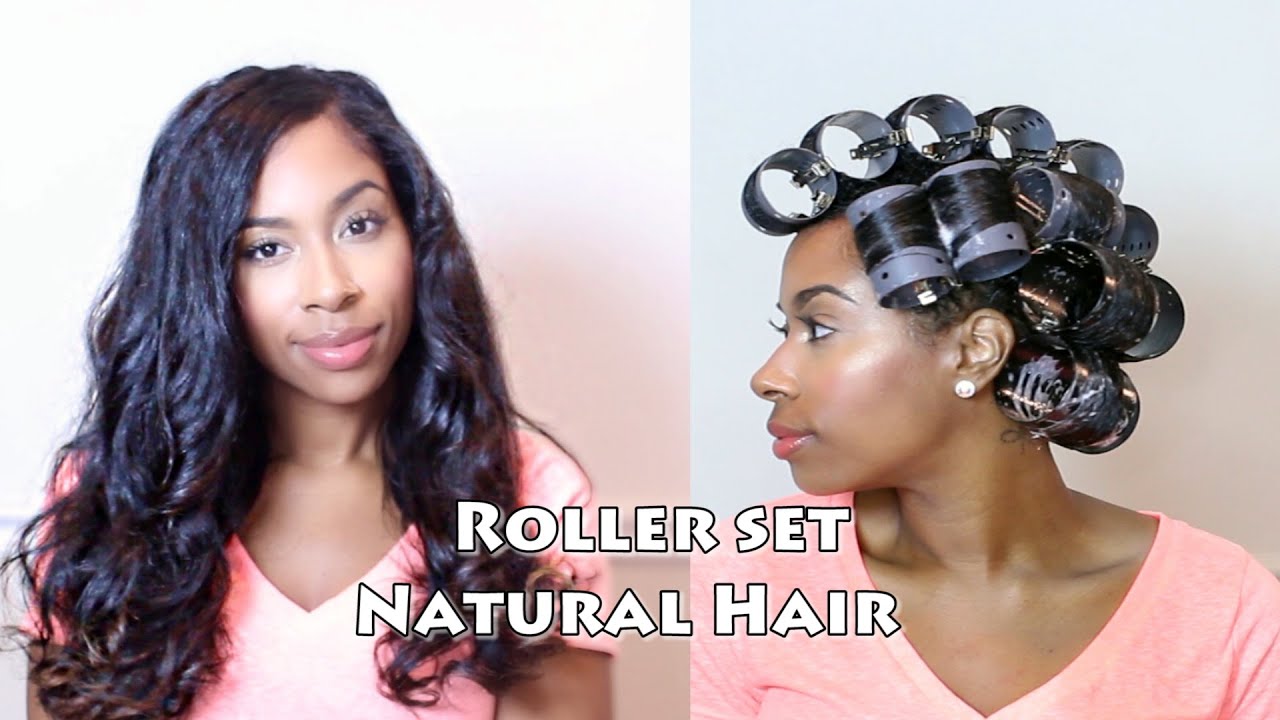 Roller Set on Natural Hair | Tutorial - YouTube
