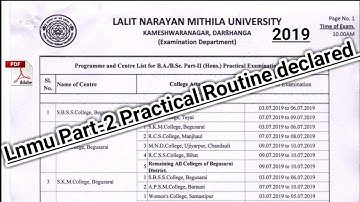 Lnmu part 2 practical exam routine declared 2019 || by study with kumar keshav