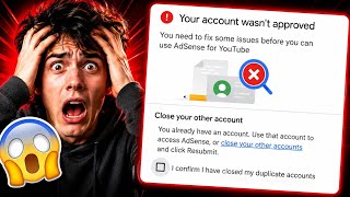 Your account wasn't approved you need to fix some issues before you can use adsense for youtube fix 
