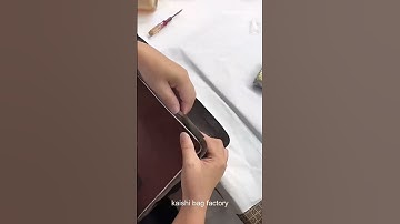 three compartments briefcase made by hands #sewing #briefcase #factory #bagfactory #kaishibagfactory