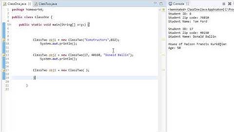Invoking a java Constructor chain with an object in another class