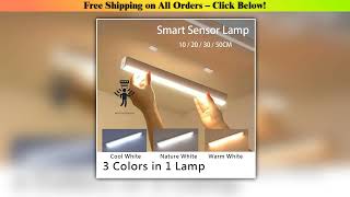 Wireless USB Rechargeable Motion Sensor LED Bar Light Induction Night Light Portable Cordless Magne