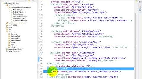 lesson13 02 Reviewing the AndroidManifest xml file