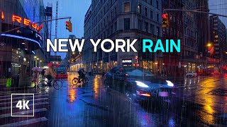 New York City 🗽🚕  HEAVY RAIN at NIGHT